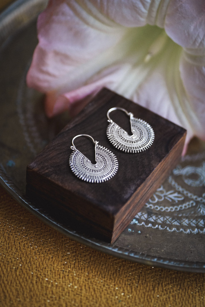Mandala earrings silver