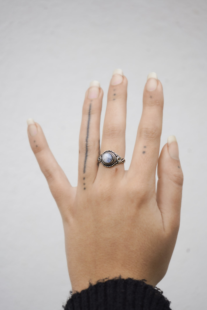 Silver Moonstone ring