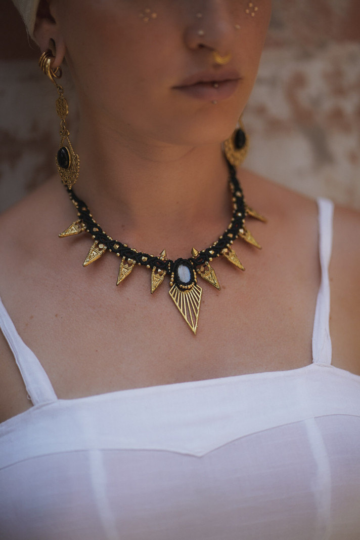 Moonstone warrior necklace